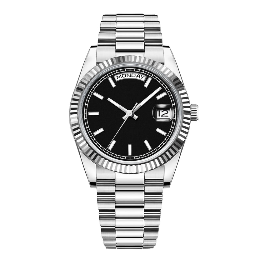 Męski zegarek mechaniczny 36/39 mm z nowym czarnym cyferblatem, luksusowy, mechanizm NH36/St1644, szkło szafirowe, wodoszczelność 10 BAR