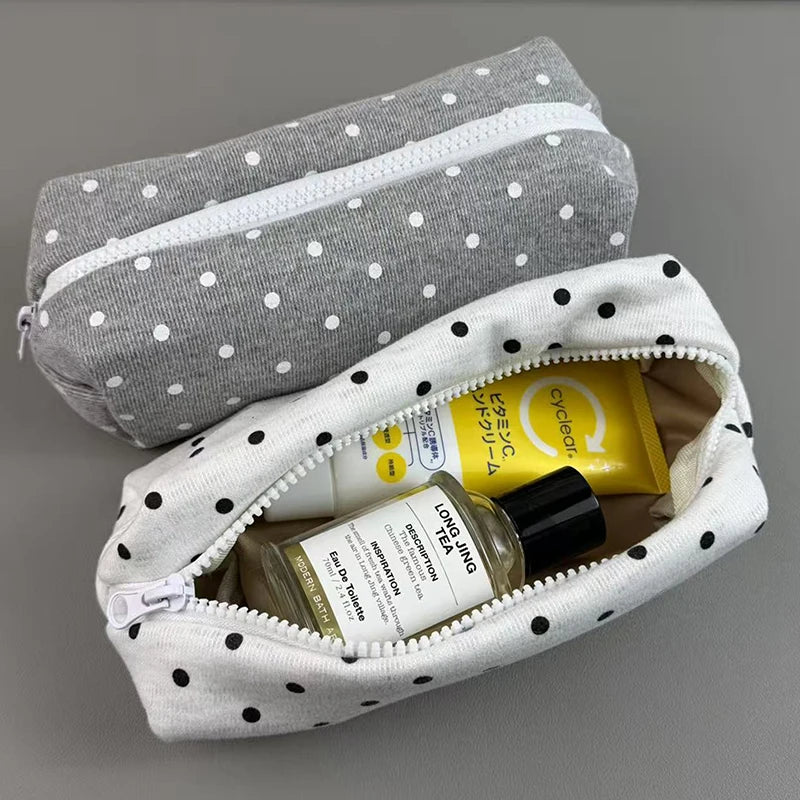 Polka Dot Design Pencil Case Large-capacity Soft Touch Pen Bag Stationery Pouch Stationery Organizer Back To School