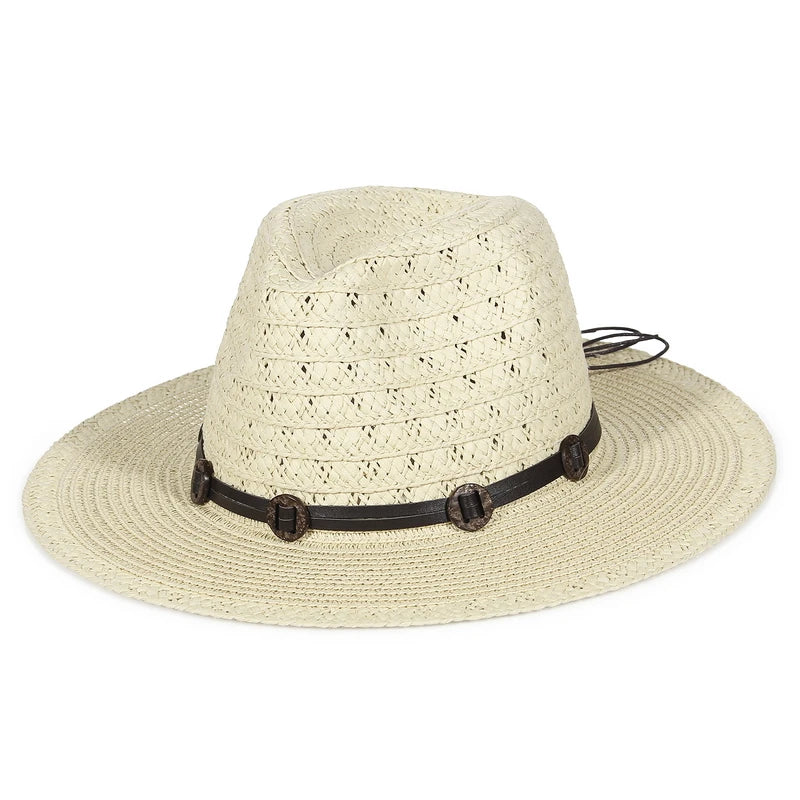 GEMVIE New Summer Hat Panama Hats Hollow Out Straw Hat for Men Women Leather Ribbon Large Brim Sun Beach Hat Jazz Cap Fedora