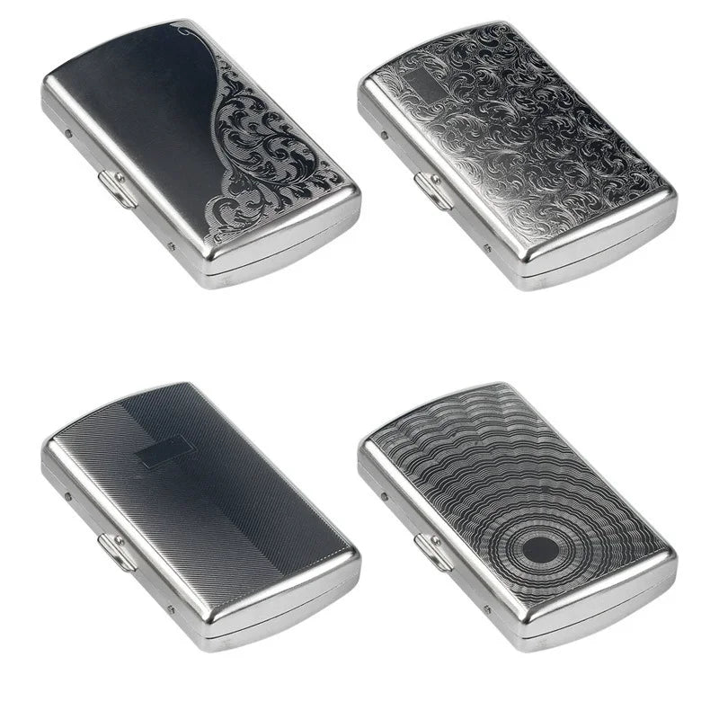 Metal Cigarette Case 12 Capacity For Cigarettes Storage Exquisite Compact Portable Anti-Pressure Outdoor Smoking Box