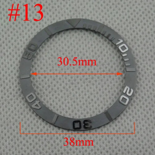 Inserto de bisel de cerámica negro, azul, blanco y verde de 38 mm para reloj automático para hombre Submariner de 40 mm