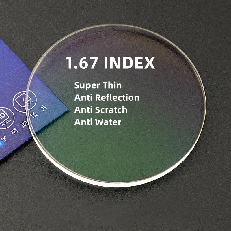 1.67  Aspheric Lenses Organic Resin Lenses Super Thin Anti Reflection and Scratch High Hardness Good for Rimless Glasses