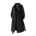 2025 Autumn Mens Long Coat American Streetwear Vintage Over Knee Trench Coat Casual Retro Waterproof Windbreaker