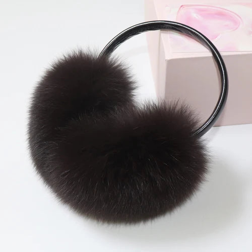 Real Fox Raccoon Fur Hang Ear Cover Warm Winter Earmuffs Headwear Ear Muffs Earmuffs Cold Ear Warmer Ear Protection Headband