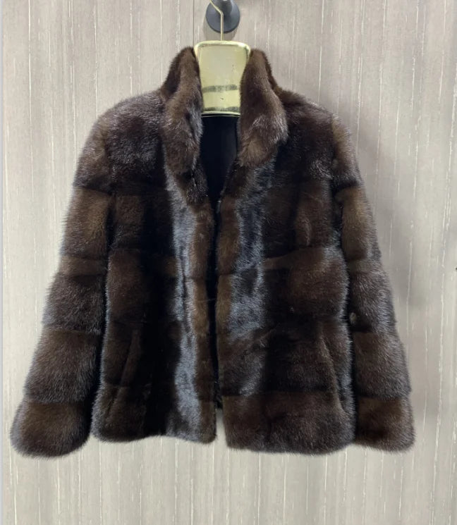 Genuine Mink Fur Coat for Women, 100% Natural, Luxury, Real Mink Fur, Ladies Jackets, Oversize, Winter, New Arrival, 2021
