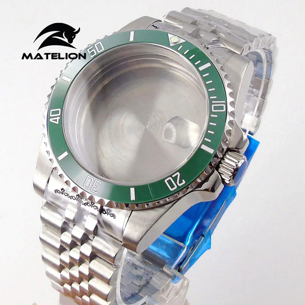 Koperta do zegarka Matelion 200M do nurkowania 40mm, pasuje do mechanizmów NH35 NH36 NH34 GMT ETA 2824 PT5000, bransoleta typu Jubilee, szkło szafirowe, zapięcie przesuwne