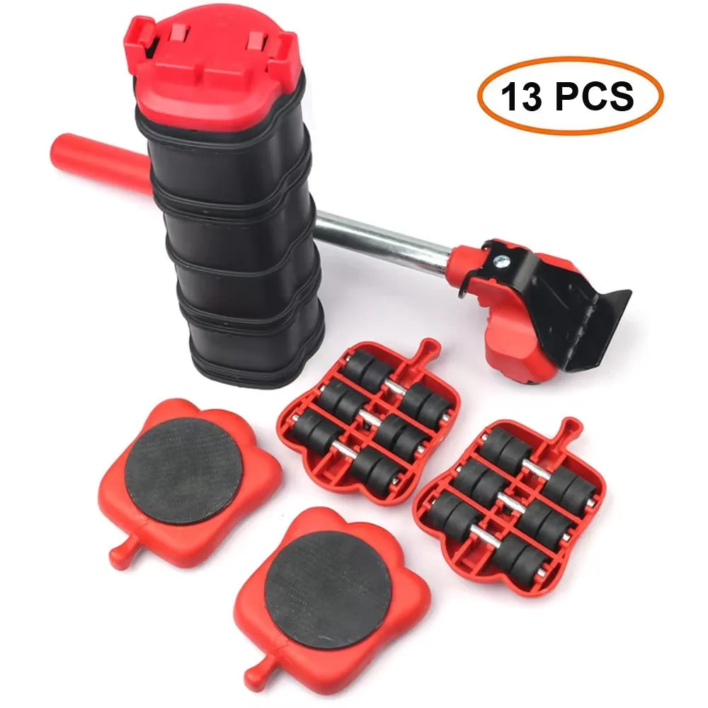 Professional Furniture Mover Tool Set Heavy Stuffs Transport Lifter Wheeled Mover Roller With Wheel Bar Moving Hand Device