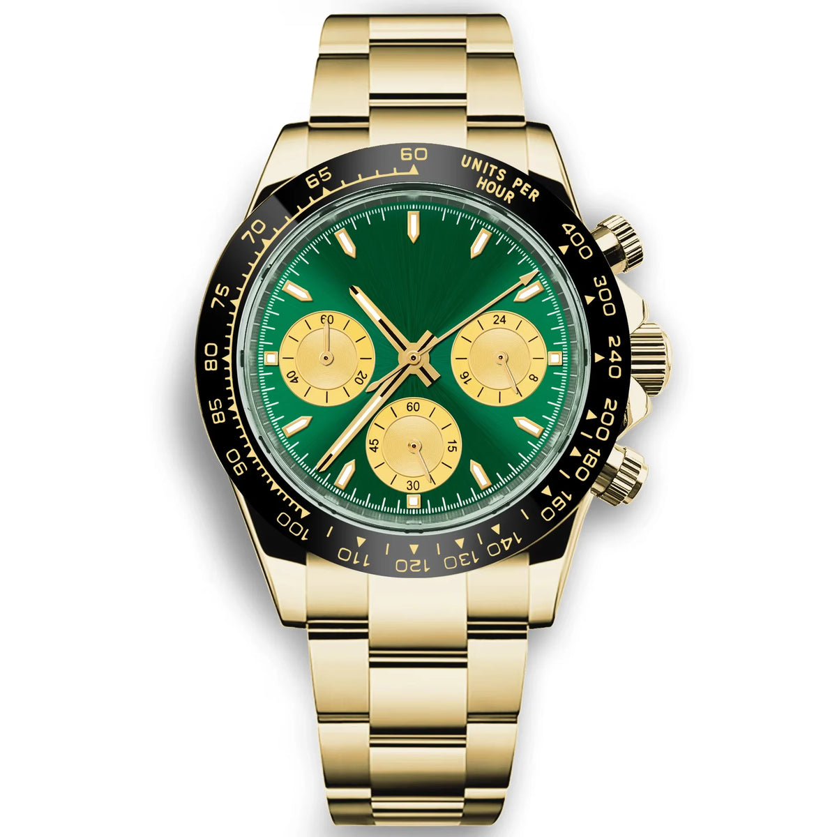 Customized 39mm Men's Luxury Quartz Watch Chronograph Fashion Sapphire Trendy Sports Steel Band Wrist Watches Corgeut