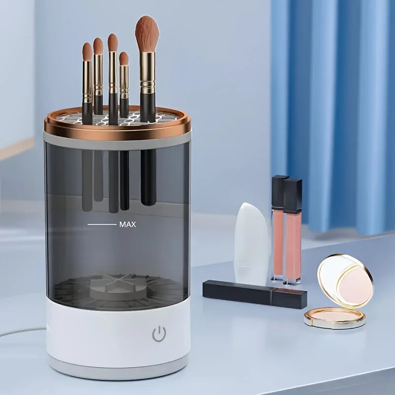 Limpiador de brochas de maquillaje alimentado por USB, inodoro, sin batería, accesorio esencial de belleza, lavadora y secadora de brochas, listo para usar