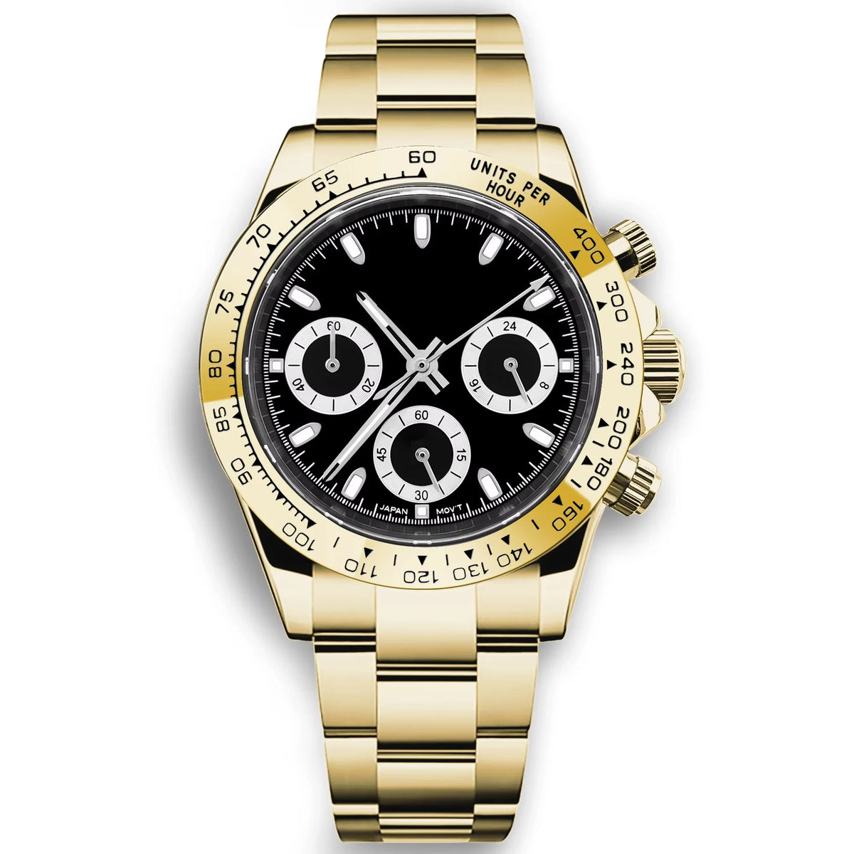Customized 39mm Men's Luxury Quartz Watch Chronograph Fashion Sapphire Trendy Sports Steel Band Wrist Watches Corgeut