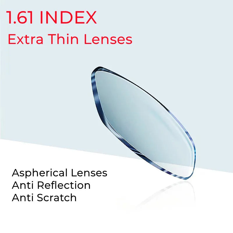 1.61 Index Prescription Lenses Organic Resin Aspheric Glasses Extra Thin Anti Reflection and Scratch Great Hardness Good Quality