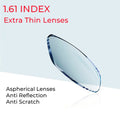 1.61 Index Prescription Lenses Organic Resin Aspheric Glasses Extra Thin Anti Reflection and Scratch Great Hardness Good Quality