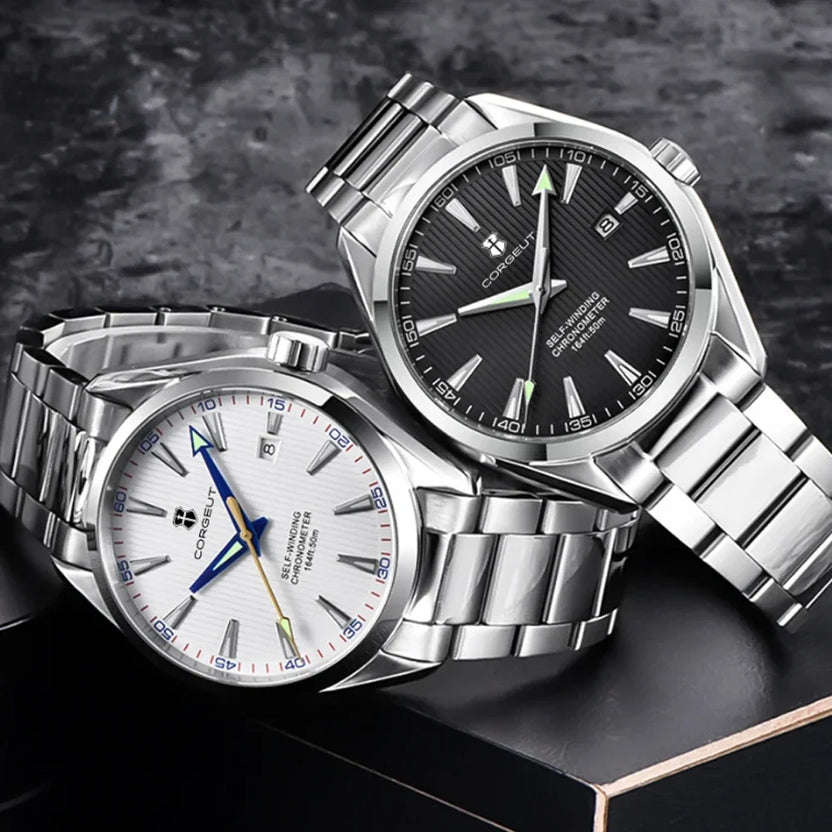 Luksusowy zegarek męski 41 mm, mechanizm NH35, możliwość personalizacji logo, sportowy zegarek automatyczny, mechaniczny, szafirowe szkło, stalowa bransoleta