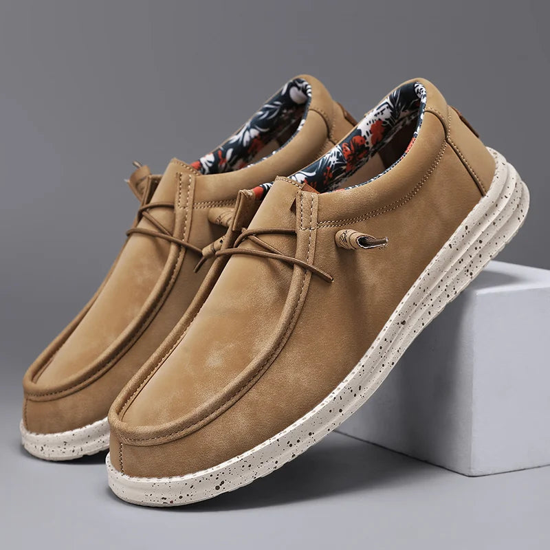 Spring Autumn Men Light Leather Casual Shoes 2023 Chaussures en Cuir Slip-On Flat Plus Big Size 48 49 50 51 Dropshipping