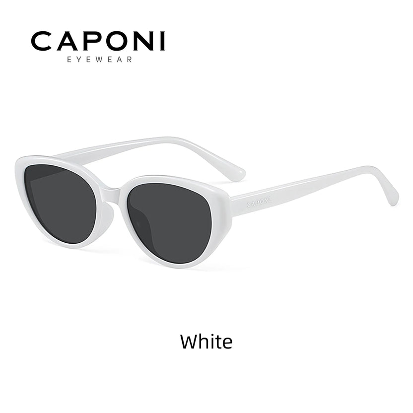 CAPONI Polariserade Cat Eye-solglasögon för dam, bruna UV400-linser