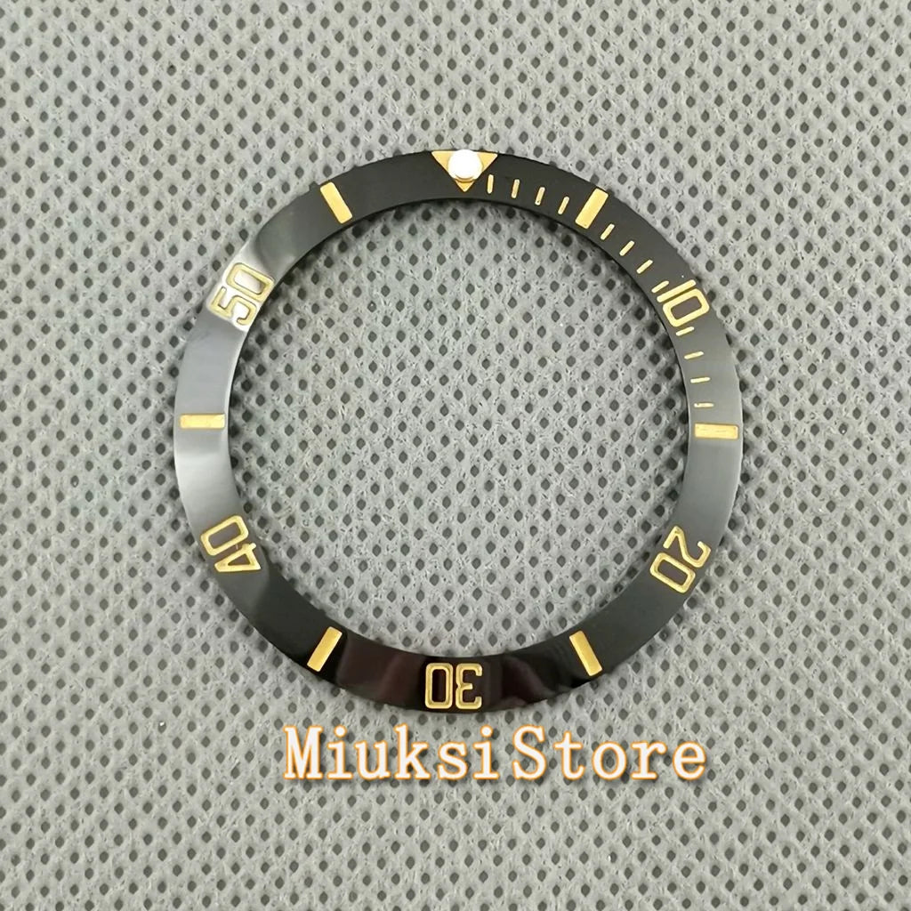 Inserto de bisel de cerámica negro, azul, blanco y verde de 38 mm para reloj automático para hombre Submariner de 40 mm