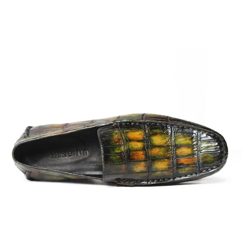 Zapatos casuales de piel de cocodrilo para hombre, zapatos Derby para hombre, duraderos, cómodos, transpirables y elegantes.