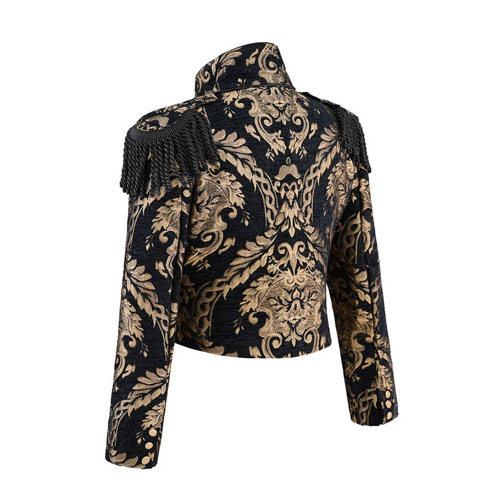 Victorian Women Renaissance Steampunk Brocade Colonial Jacket Set