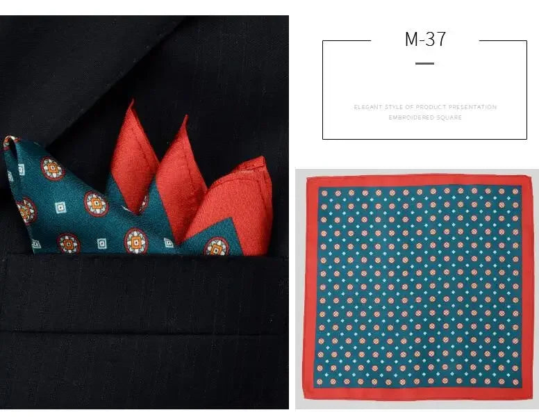 Men Silk Pocket Square British Style Suit Chest Flower Wedding Fashion Business Formal