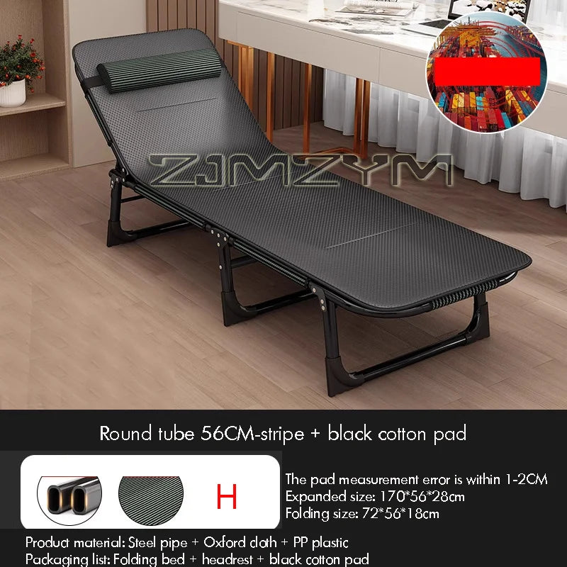 Portable Folding Recliner Single Bed with Metal Frame and Oxford Fabric