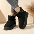 WVNE Women's Short Plush Lined Snow Boots with Zipper