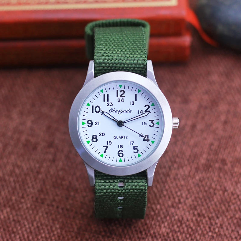Relojes de marca famosa Chaoyada 2026 de alta calidad, a la moda,  para niños, niñas, estudiantes, hombres, de lona, transpirables y resistentes al sudor, 24 horas.