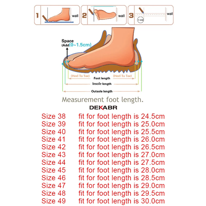 DEKABR Large Size 49 Men Loafers Soft Moccasins Spring Autumn Genuine Leather Shoes Men Warm Flats Driving Shoes