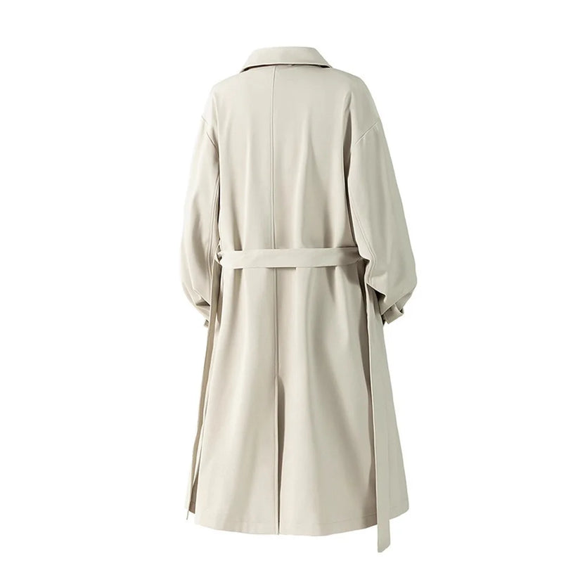 2025 höst lång kappa för män amerikansk streetwear vintage trenchcoat över knät avslappnad retro vattentät vindjacka