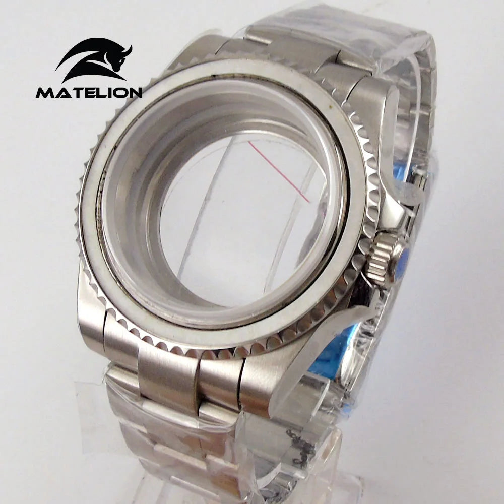 Koperta do zegarka Matelion 20ATM Dive 40mm SUB, pasuje do mechanizmów NH35, NH34 GMT, ETA 2824, PT5000, stalowa bransoleta, szafirowe szkło, 120 kliknięć, przesuwane zapięcie