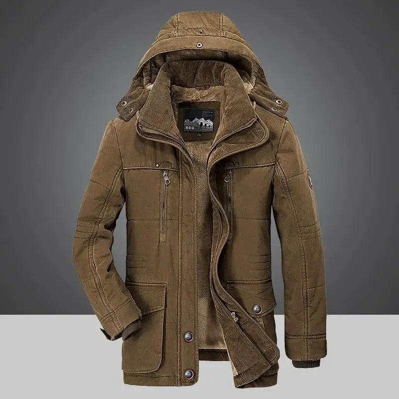 Men Down Jacket Male White Duck Down Jacket Hooded Outdoor Thick Warm Padded Snow Coat Oversized Plus Size Degree Winter Parkas