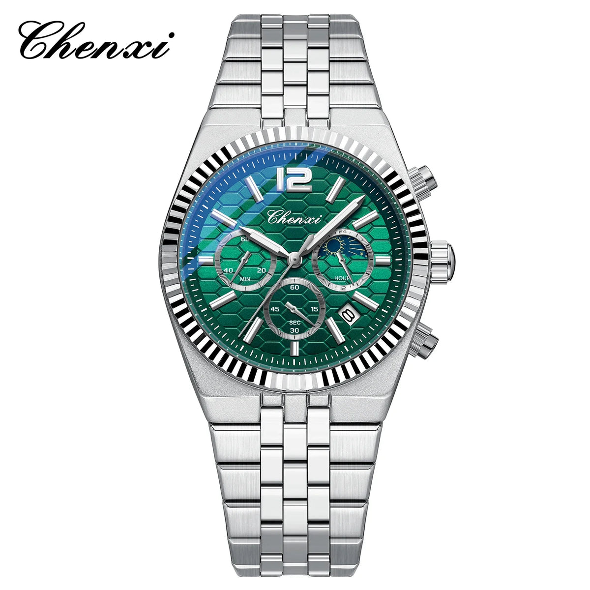CHENXI Men Quartz Business Watch with Stainless Steel Strap