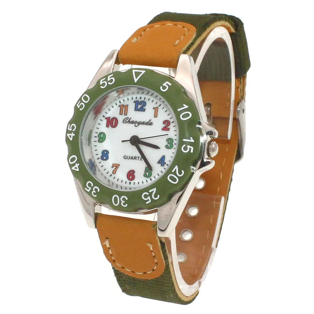 Reloj de pulsera de cuero con diseño de unicornio para niños y niñas, reloj informal de moda para aprender la hora