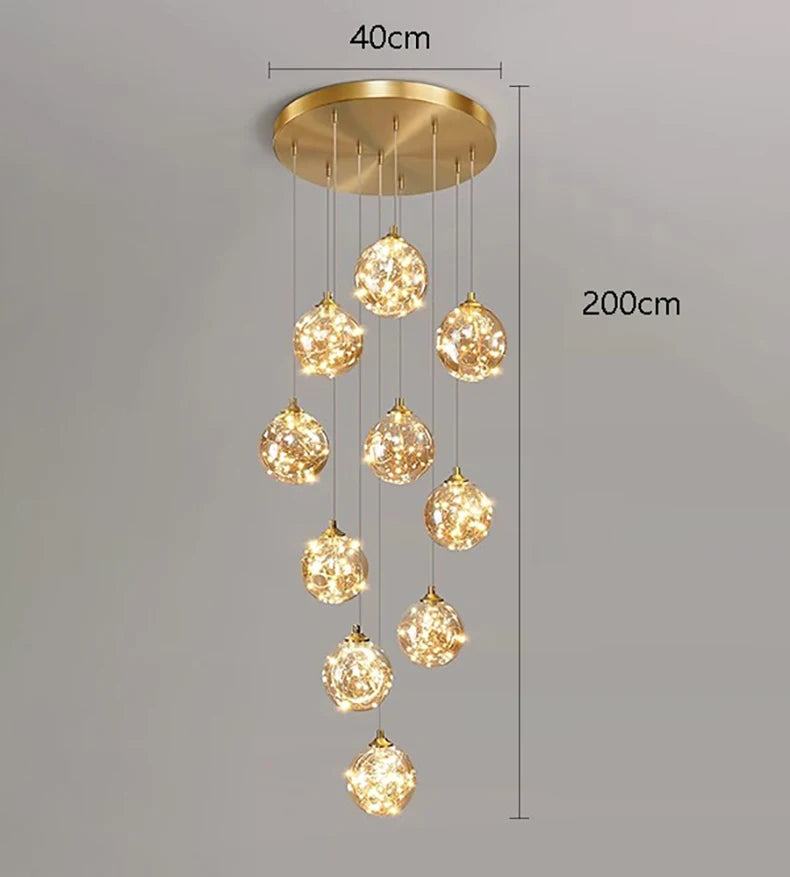 Modern Acrylic and Iron Pendant LED Chandelier with Remote Control
