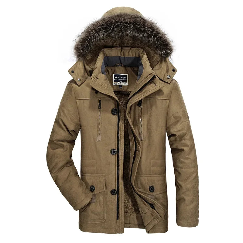 Men Down Jacket Male White Duck Down Jacket Hooded Outdoor Thick Warm Padded Snow Coat Oversized Plus Size Degree Winter Parkas