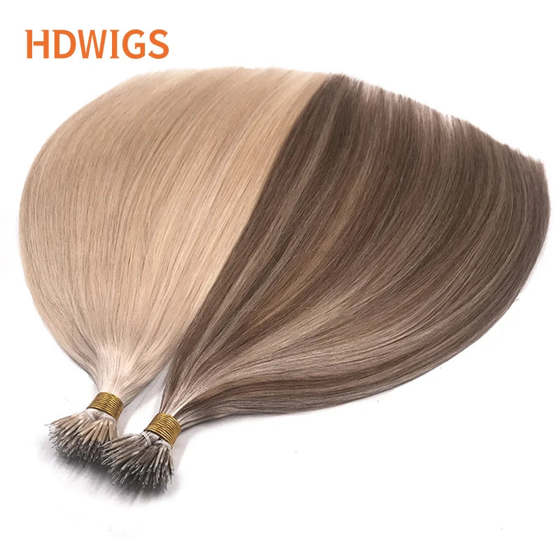 Nanoring Hair Extension Straight Real Human Hair Extensions for Women Micro Ring Link Hair Extensions Human Hair