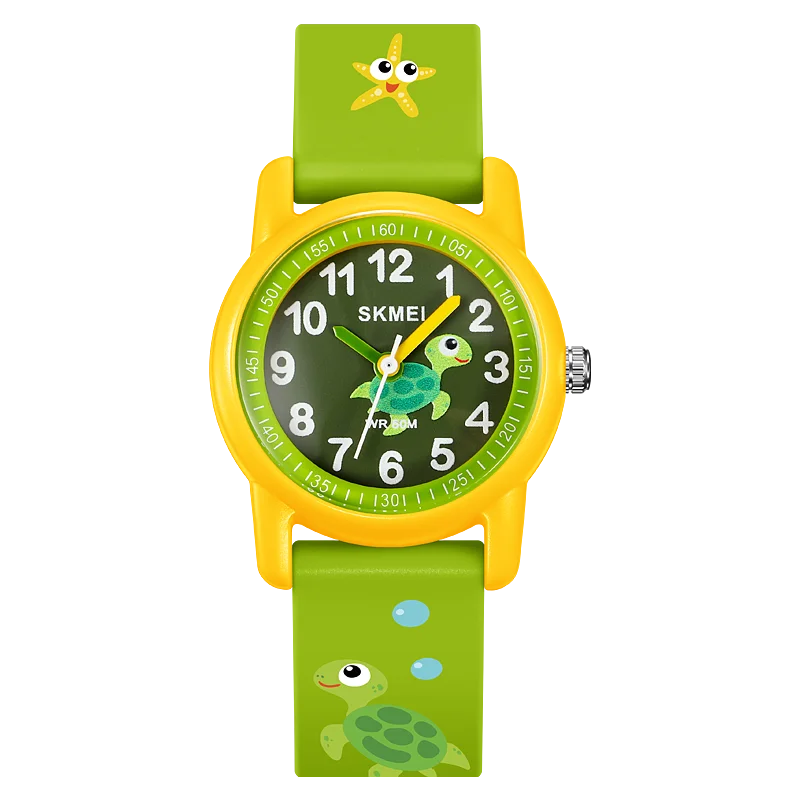 Relojes deportivos SKMEI para niños, resistentes al agua 50m, regalo para niñas y niños, reloj de animales lindo, fácil de leer, correa de TPU de cuarzo para niños