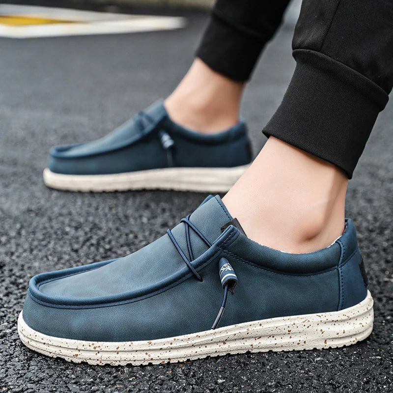 Spring Autumn Men Light Leather Casual Shoes 2023 Chaussures en Cuir Slip-On Flat Plus Big Size 48 49 50 51 Dropshipping
