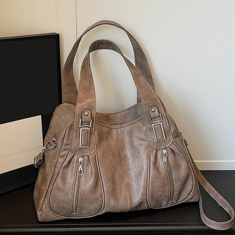 PU Leather Large Capacity Casual Tote Bag for Women