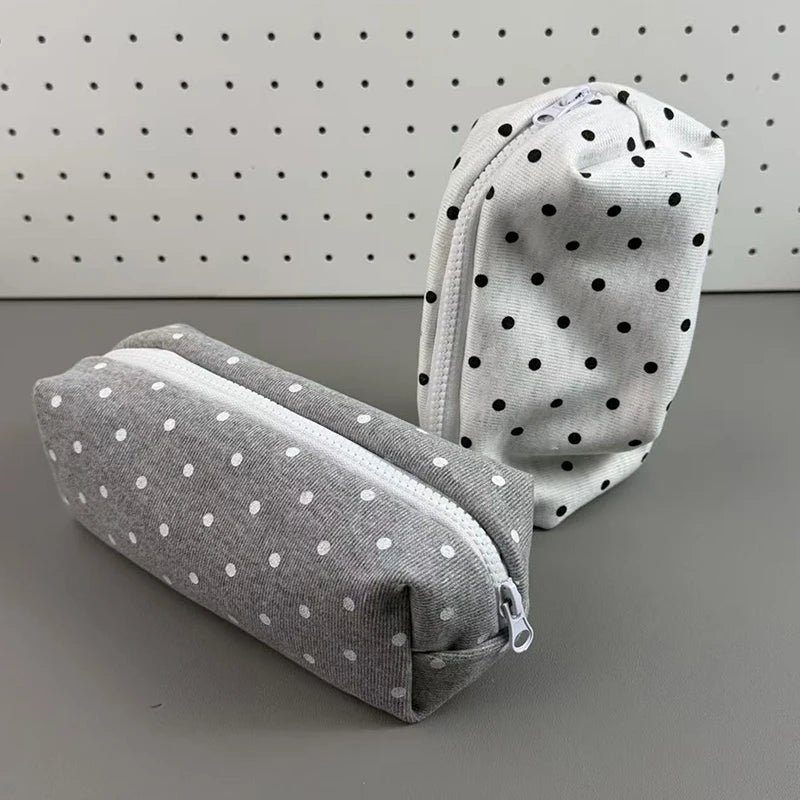 Polka Dot Design Pencil Case Large-capacity Soft Touch Pen Bag Stationery Pouch Stationery Organizer Back To School