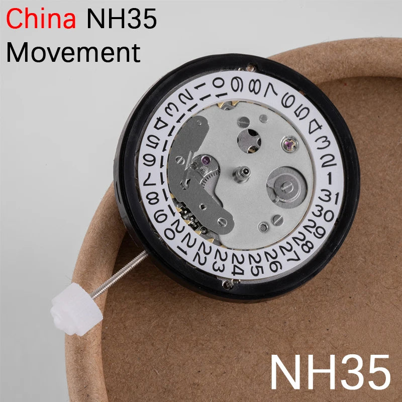 Movimiento chino NH35, puede reemplazar al movimiento japonés NH35, fecha a las 3 en punto, calendario, mecánico automático NH35A de alta precisión