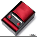 2023 Fashion 7.5 CM Width Tie Sets Black Men's Tie Hankerchiefs Cufflinks Clip Box Wedding Gift Handmade Necktie Work Clothing