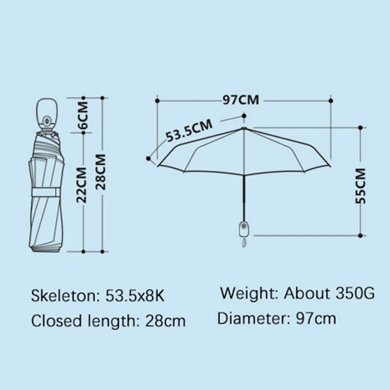 OLYCAT Automatic UV Umbrella Rain Waterproof, 8K Windproof Sun Umbrellas UV Protection, Folding Parasol Umbrella Woman