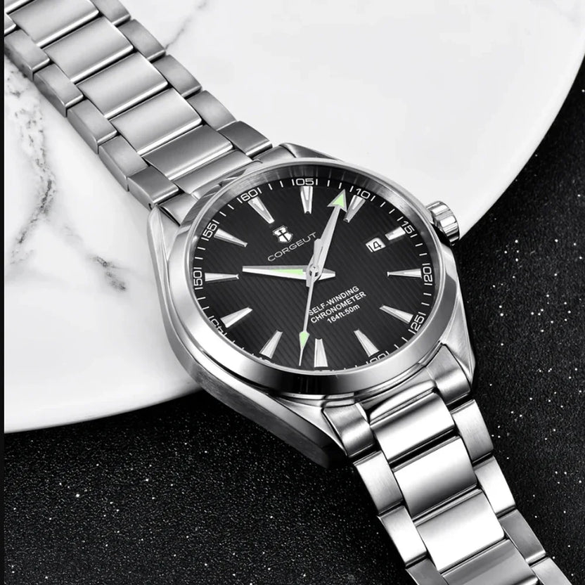 Luksusowy zegarek męski 41 mm, mechanizm NH35, możliwość personalizacji logo, sportowy zegarek automatyczny, mechaniczny, szafirowe szkło, stalowa bransoleta