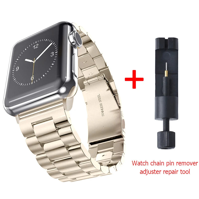 Stainless Steel Strap for Apple Watch S10/11 42MM 46MM Metal Bracelet Band for iWatch 5 6 SE 7 8 9 41MM 45 44mm 40 49MM Ultra