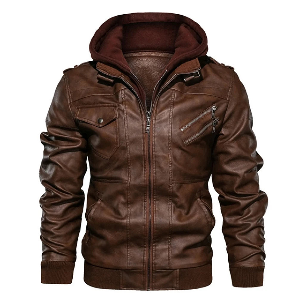 Nueva chaqueta de cuero para hombre KB, estilo casual de otoño, chaqueta de motociclista de poliuretano, abrigo de cuero, ropa de marca, talla UE SA722