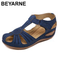 BEYARNE Plus Size Fashion Summer Women Sandals Female Beach Shoes Shoes Wedge High Heel Comfortable Light Platform SandalsE597