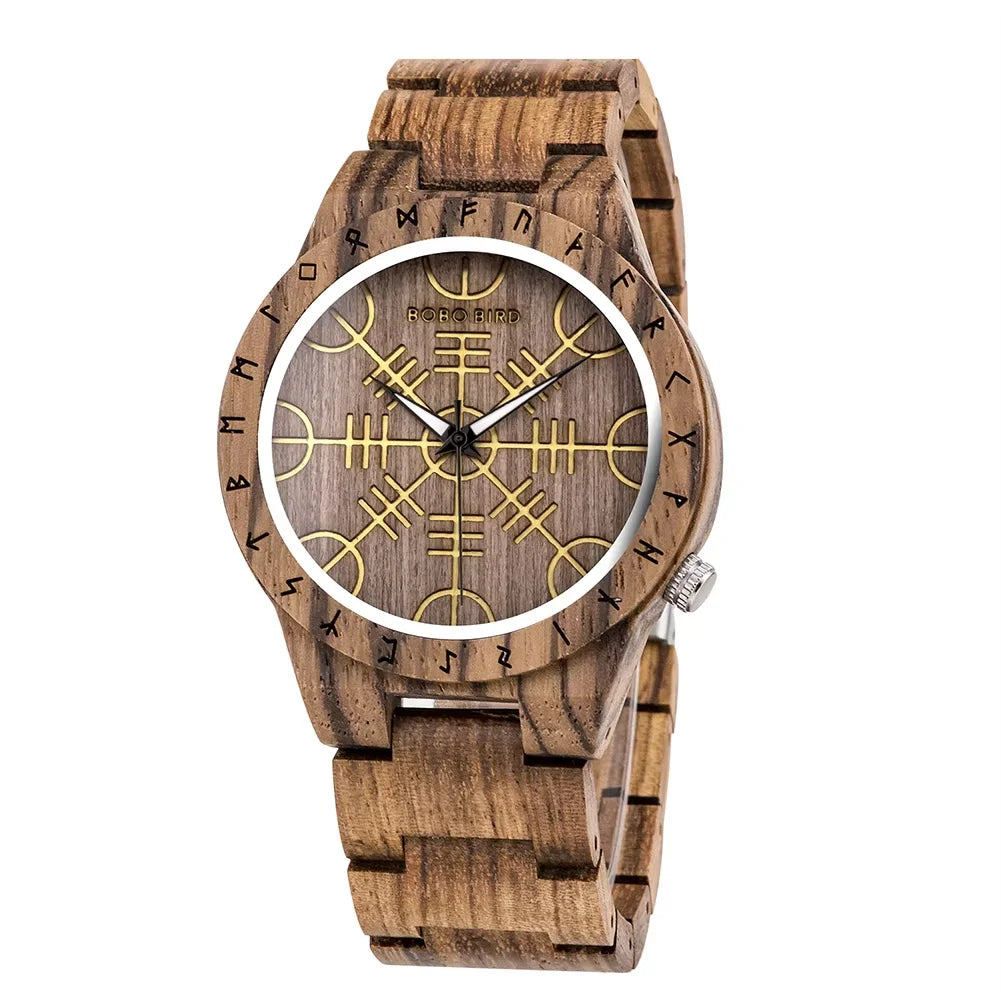 BOBO BIRD Wooden Watch Men Watches Luxury Retro Ebony Wristwatch Timepiece Compass Clock Customize Great Gift Box Reloj Hombre