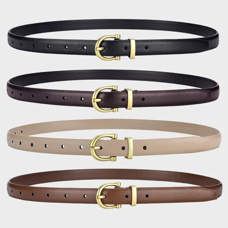 New Women's Fashionable Thin Buckle Belt, Detachable Double Side Denim Belt as a Gift for Mothers and Girlfriends