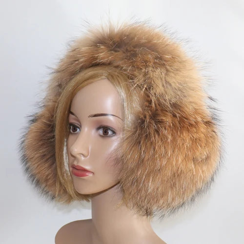 Real Fox Fur Earmuffs for Winter Women Warm Natural Raccoon Fur Earmuffs Girls Ear Warmer Genuine Fur Scarves Plush Ear Muff