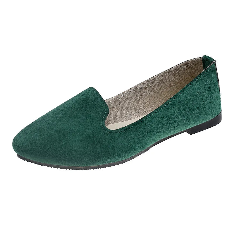 2025 Spring and Autumn Casual Women's Shoes Women's Flat Shoes Women in Candy-Colored Suede Work Shoes WSH2216
